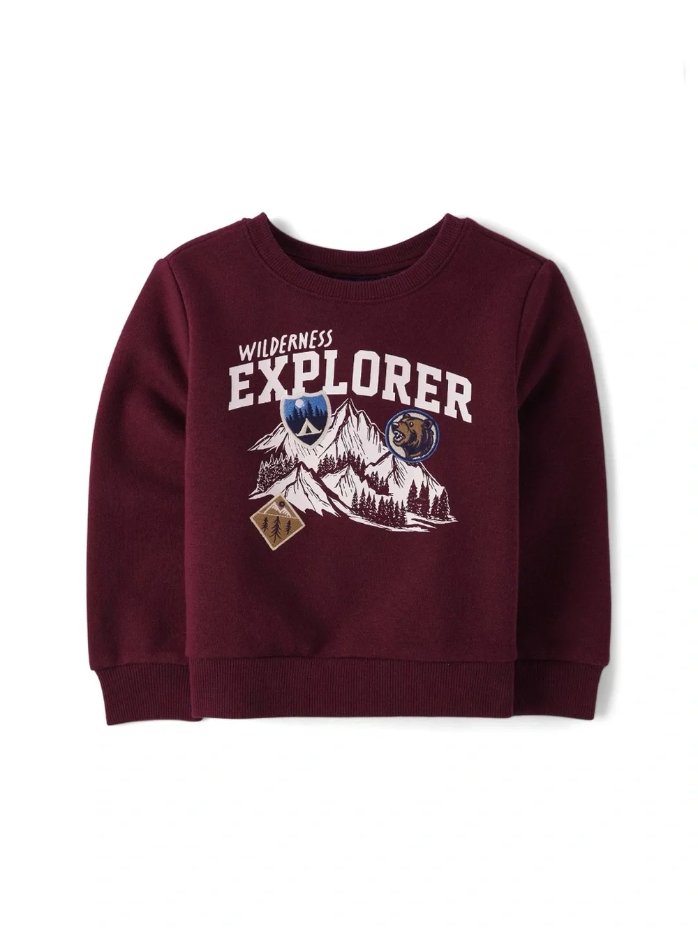 The children’s place Toddler Boys Wilderness Explorer Kids Sweatshirt - Burgundy